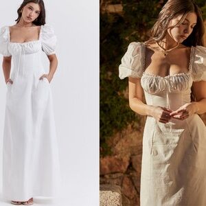 House of CB Felizia White Puff Sleeve Maxi
Sundress NWOT size Large